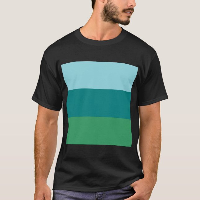 Tanager Türkis, Aquamarin Blue und Kelly Green Hor T-Shirt (Vorderseite)