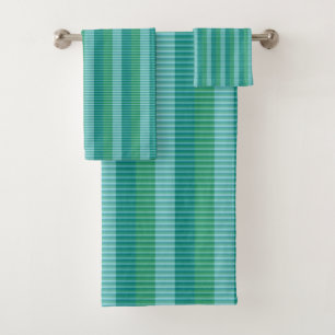 Tanager Türkis, Aquamarin Blue und Kelly Green Re Badhandtuch Set