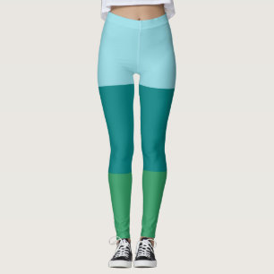 Tanager Türkis, Blaugrün und Kelly Grün Horizontal Leggings