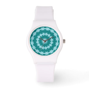 Tanager Türkis und Aquamariner Blauer Halbmond Kal Armbanduhr