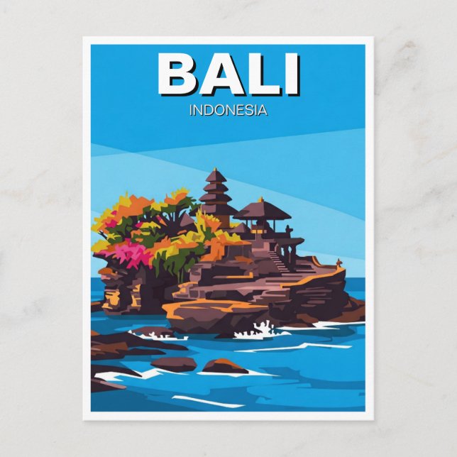 Tanah Lot Bali Indonesia Reisen Abstrakt Postkarte (Vorderseite)