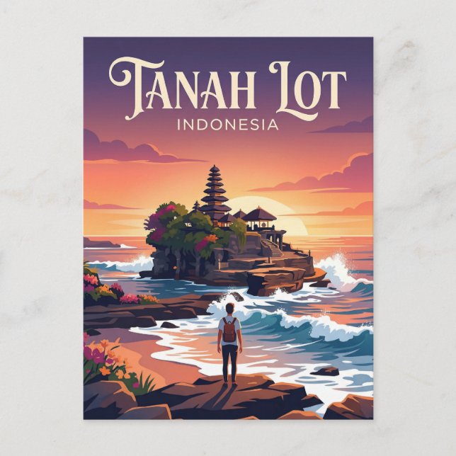 Tanah Lot Tempel Indonesien Postkarte (Vorderseite)