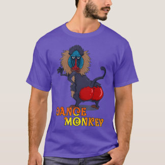 Tance Affe mit Roter Hintern Diskothek T-Shirt