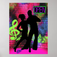 Tance Couple Brick Wall Neon Colors