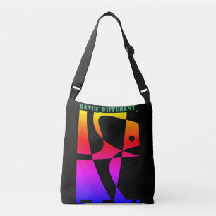 TANCE_DIFFERENT_Rainbow Black Tragetaschen Mit Langen Trägern