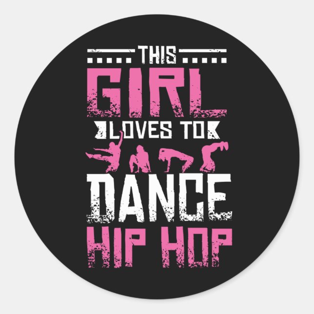 Tance Hip Hop Girl Runder Aufkleber (Vorderseite)