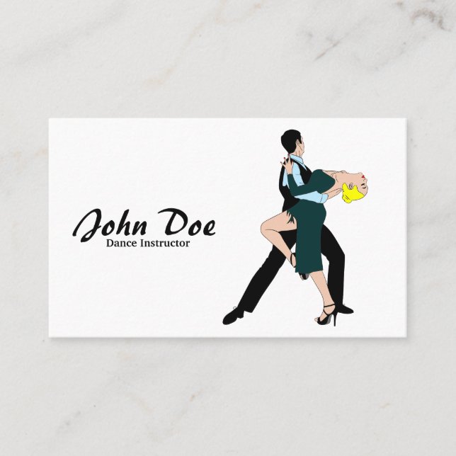 Tance Instructor Ballroom Business Card Visitenkarte (Vorderseite)