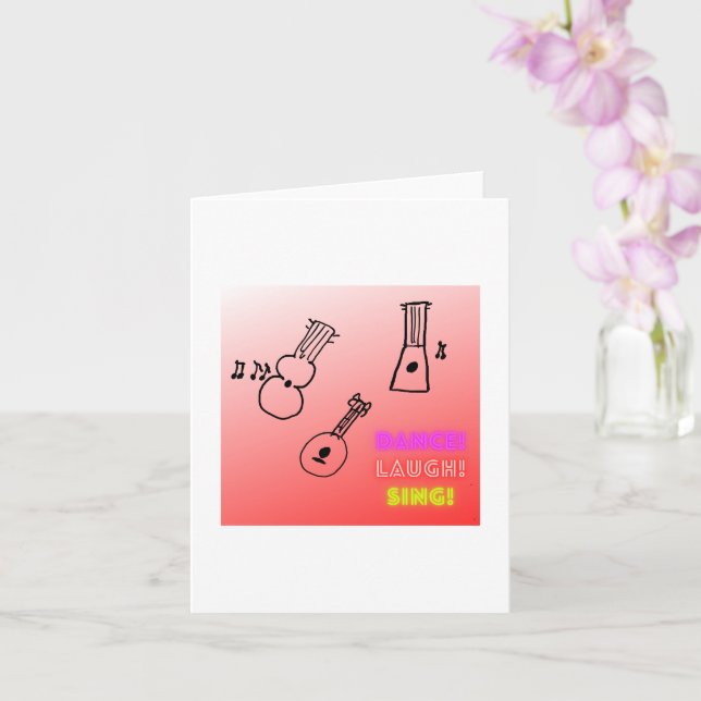 Tance Laugh Sing Ukuleles Blank Karte (Orchidee)