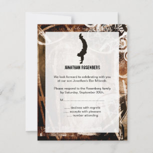 Tance Party Bar Mitzvah UAWG Reply Card RSVP Karte