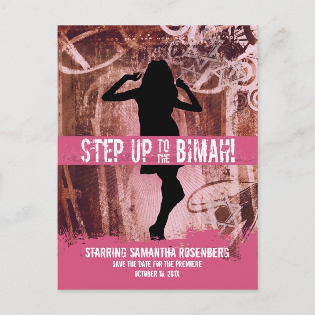 Tance Party Bat Mitzvah Save the Date Ankündigungspostkarte (Vorderseite)