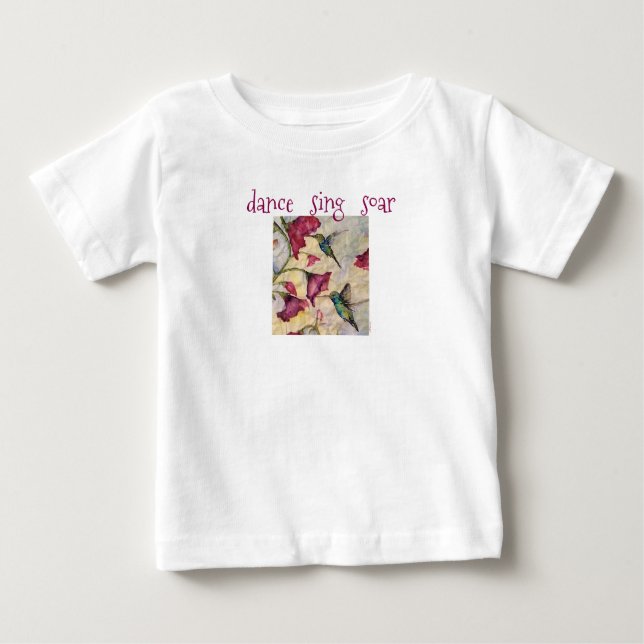 Tance Sing Hummingbird Art Baby Girl Tutu Baby T-shirt (Vorderseite)