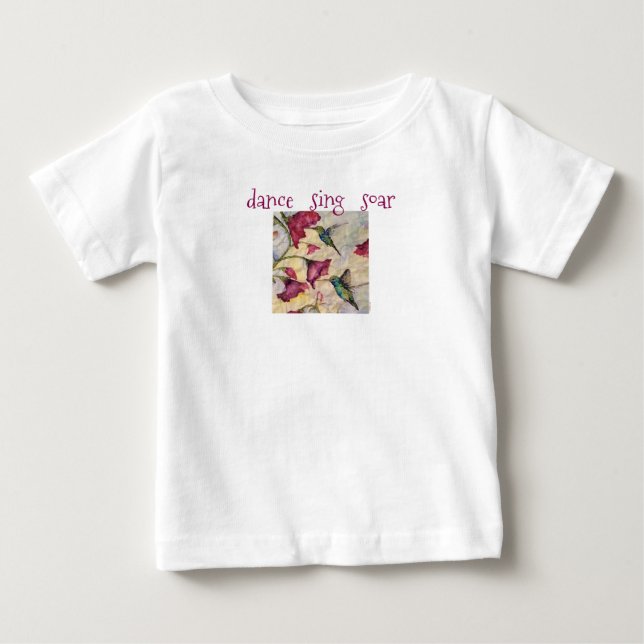 Tance Sing Hummingbird Art Baby Girl Tutu T-shirt (Vorderseite)