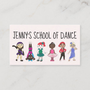 Tance Teacher School Studio Ballet Stich Jazz Acro Visitenkarte