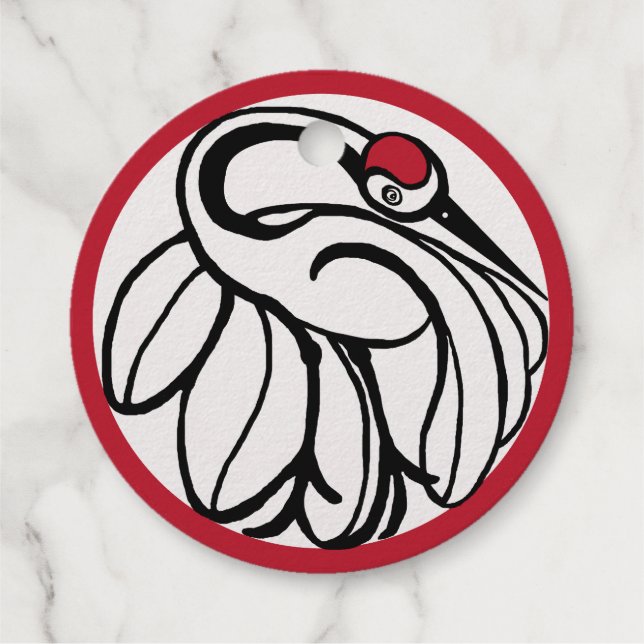 Tancho Japanese Crane Geschenkanhänger (Rückseite)