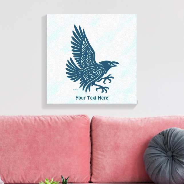 Tancing Blue Raven Leinwanddruck (Insitu (Wohnzimmer))