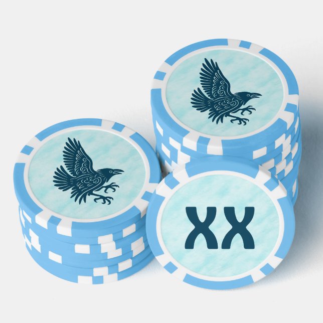 Tancing Blue Raven Pokerchips (Stapel)