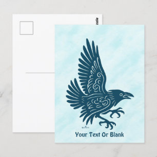 Tancing Blue Raven Postkarte