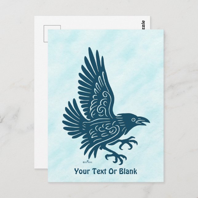 Tancing Blue Raven Postkarte (Vorne/Hinten)