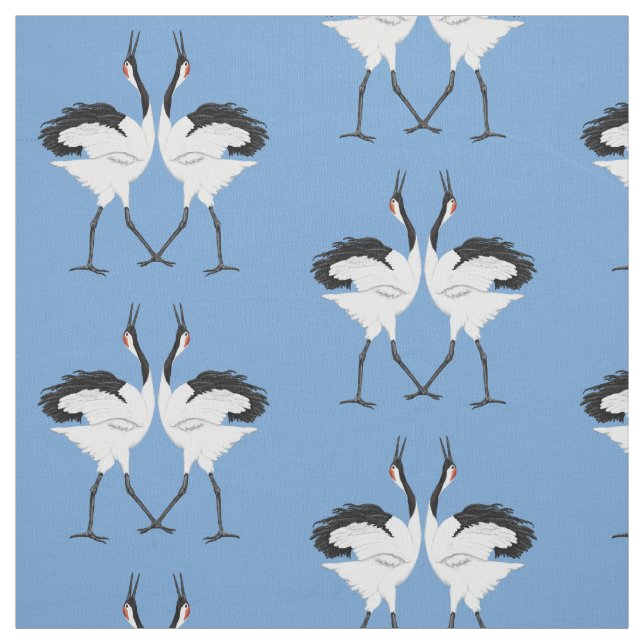 Tancing Cranes Fabric Stoff (Muster)