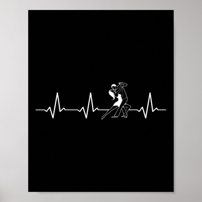 Tancing Heartbeat Rumba Salsa Cha Jive Bachata Poster (Vorne)