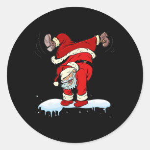 Tancing Hip Hop Weihnachtsklaus Weihnachten Party Runder Aufkleber