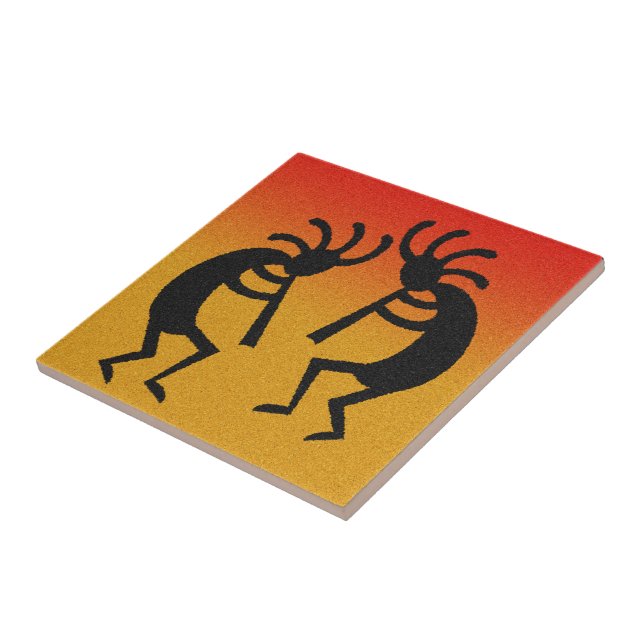 Tancing Kokopelli Wüste Sunset Südwest Fliese (Seite)