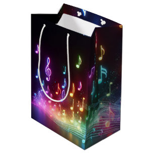 Tancing Neon Musical Notes Mittlere Geschenktüte