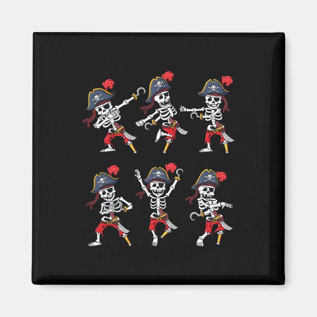 Tancing Pirate Skeletons TanzChallenge Boys Kinder Magnet (Vorne)