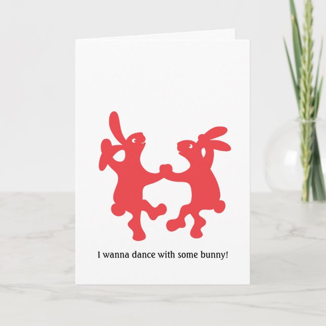 Tancing Red Bunnies Card Karte (Vorderseite)