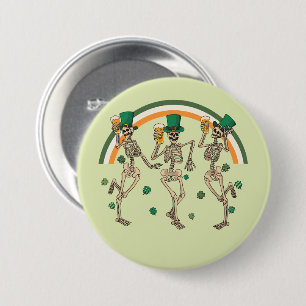 Tancing Skeletons St Patrick Button