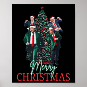 Tancing Trump Santa Merry Weihnachts Daddy's Zuhau Poster