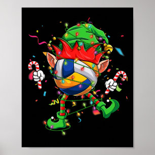 Tancing Volleyball Ball Elf Hat Scute S Niedlich S Poster