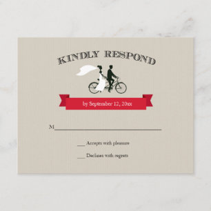 Tandem Bicycle Vintage Wedding UAWG RSVP Karte