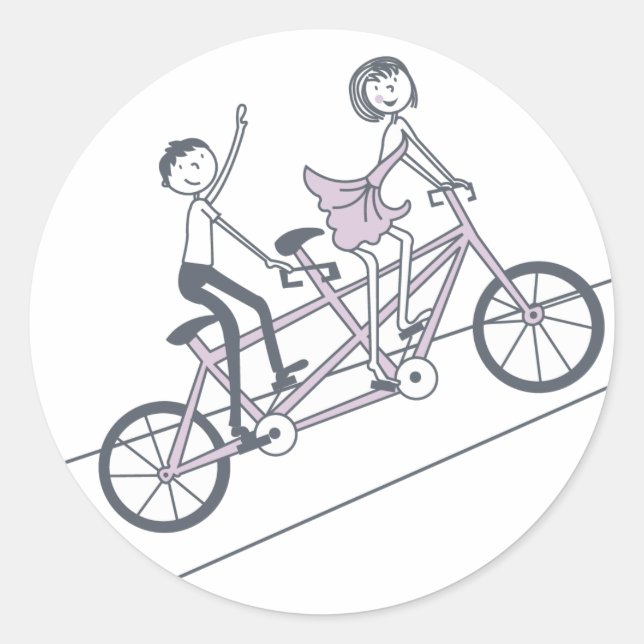 Tandem Bike Sticker von TearDrop Hochzeiten (Vorderseite)