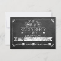 Tandem-Bikerkartentafel Typografie Wedding RSVP