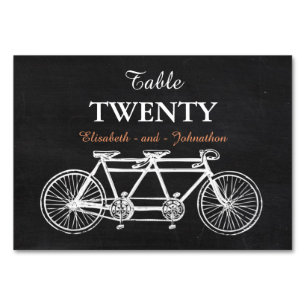 Tandem Chalkboard Wedding Tischnummer