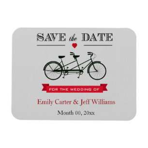 Tandem-Fahrrad-Hochzeit Save the Date Magnete
