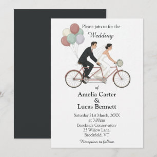 Tandem-Fahrrad-Hochzeitseinladung Einladung