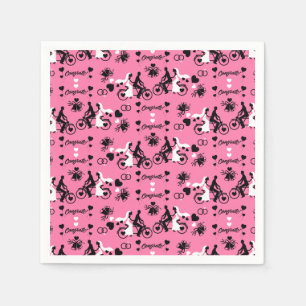 Tandem Fahrrad Romantische Hochzeit und Verlobung Serviette