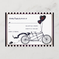 Tandem Fahrrad Romantische Lässige Hochzeit RSVP
