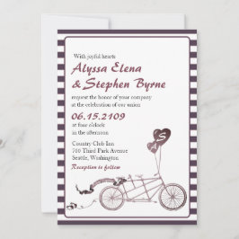 Tandem Fahrrad Romantische Lässige Hochzeitseinlad Einladung