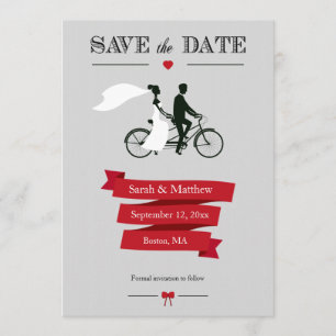 Tandem-Fahrrad Save-the-Date-Karten Save The Date