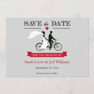 Tandem-Fahrrad Save-the-Date-Karten Save The Date