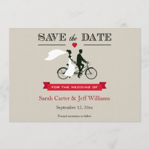 Tandem-Fahrrad Save-the-Date-Karten Save The Date