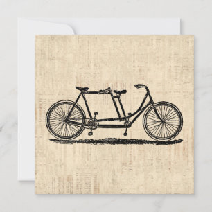 Tandem Fahrrad Zwei Personen Fahrrad Antik Fahrrad Karte