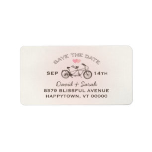 Tandem-Fahrradsiegel Save the Date Adressaufkleber