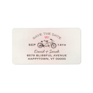 Tandem-Fahrradsiegel Save the Date Adressaufkleber