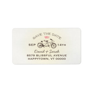 Tandem-Fahrradsiegel Save the Date Adressaufkleber