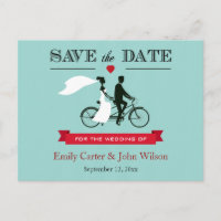 Tandem FahrradWedding Save the Date Postcard