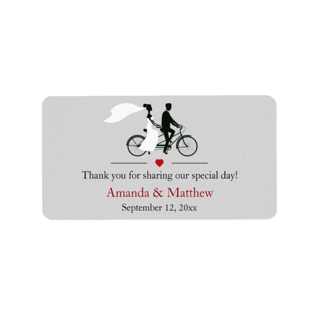 Tandem-Gastgeschenk Hochzeit Adressaufkleber (Vorne)
